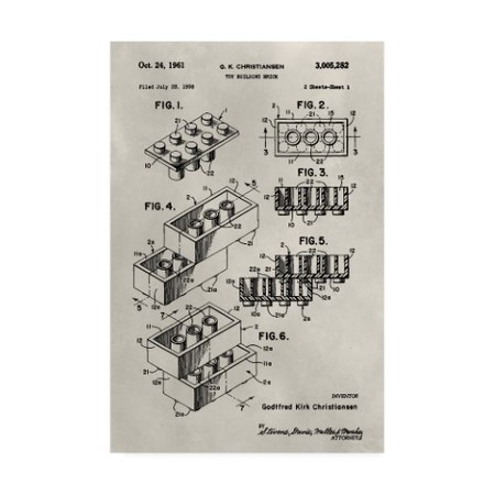 Trademark Fine Art Alicia Ludwig 'Patent--Lego' Canvas Art, 22x32 WAG15407-C2232GG